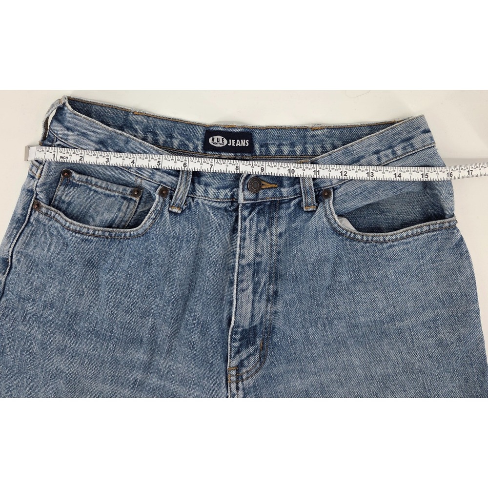 Rue 21 Blue Jeans Mens 32 Waist 34 Length Light Wash Straight Leg Distressed Mid - Picture 7 of 8